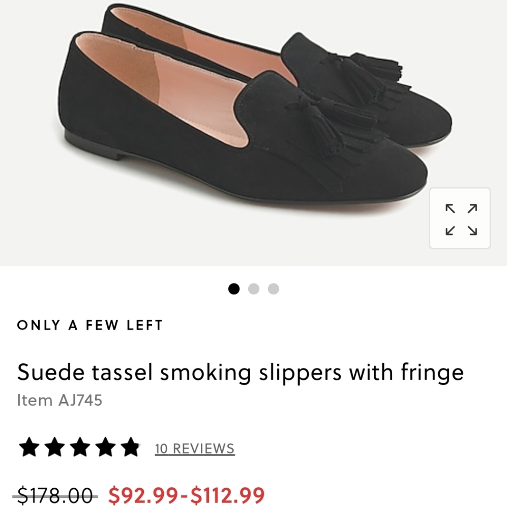 NIB J. Crew suede tassel smoking slippers